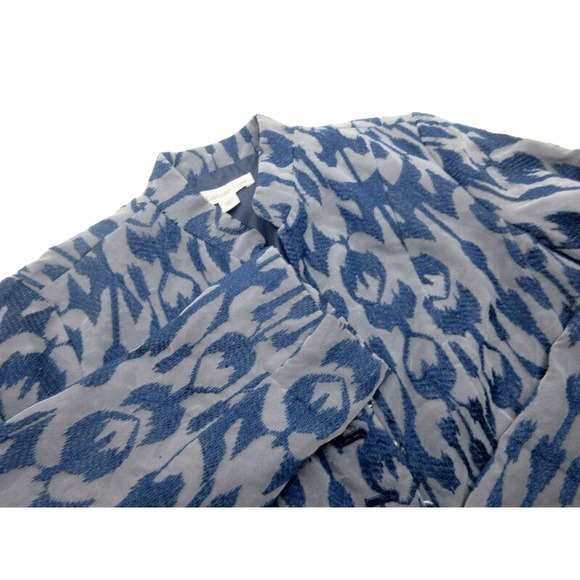 Coldwater Creek Womens LS Blazer/Jacket Blue Gray Floral Embroidered‎ Size 4 - Picture 1 of 6